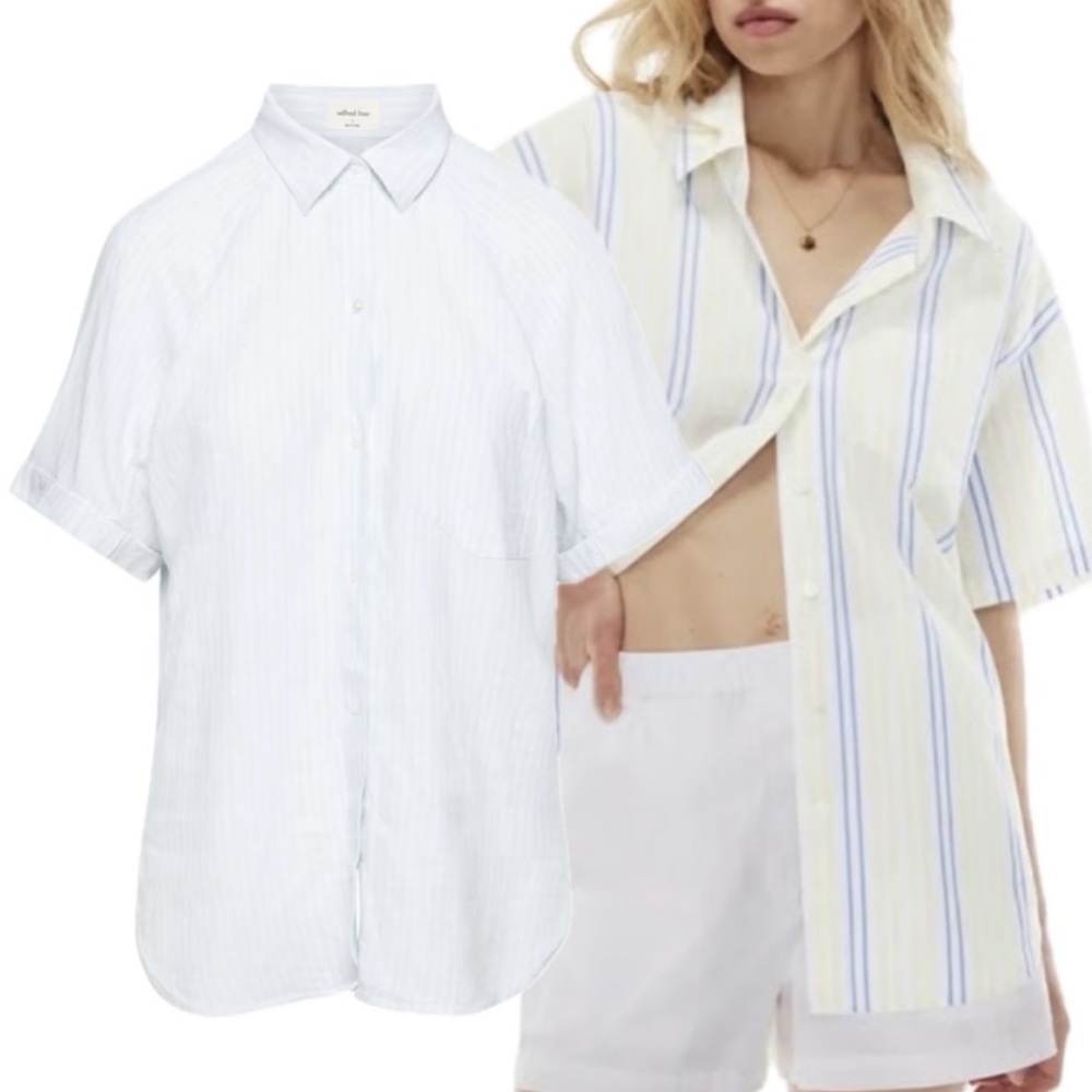 Wilfred Free Short Sleeve Linen Top